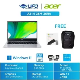 Ufoelektronika Acer Laptop A314-36M-36NA Silver