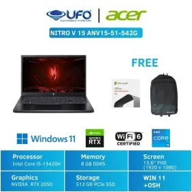 Ufoelektronika Acer Laptop NITRO V 15 ANV15-51-542G RTX2050 8/512GB