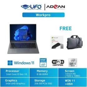 Advan Notebook Laptop Workpro 14'' FHD IPS 8GB 256GB