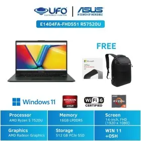 Asus Laptop E1404FA-FHD551 R57520U 16/512 Mixed Black