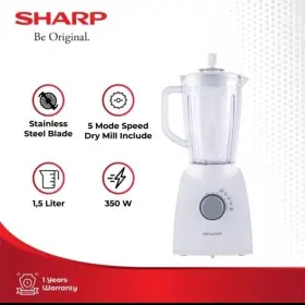 Sharp Blender And Chopper 1.5 Liter EM152PPK