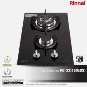 Rinnai Kompor Tanam Kaca 2 Tungku 30cm RB3312S(GBS)