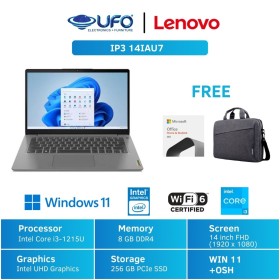 Ufoelektronika Lenovo Laptop IP3 14IAU7 i3-1215U 8/256GB Grey