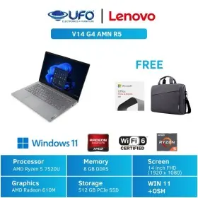 Lenovo Notebook V14 G4 AMN R5 Grey