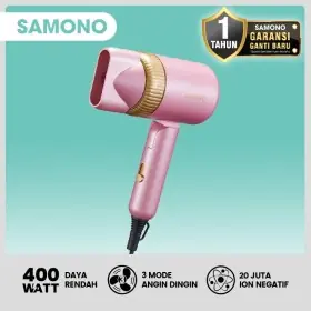 Samono Hair Dryer Mini Pengering Rambut Lipat 20 Juta Ion Negatif Angin Dingin Low Watt Garansi 1 Tahun SWHD40