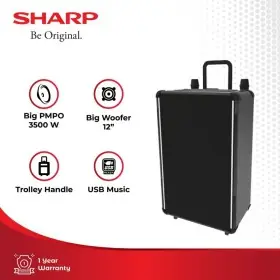 Sharp Speaker Active Trolley CBOXTRB12CBL 