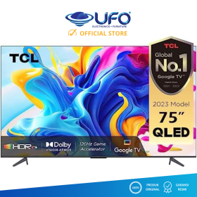 TCL L75C645 4K QLED HDR 10+ Dolby Vision Atmos 120Hz Game Accelerator