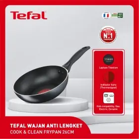 TEFAL COOK & CLEAN FRYPAN 26CM GRADE A TLCCFPB2250595-A Panci Wajan Anti Lengket
