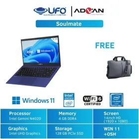 Advan Soulmate Laptop Ram 4/128GB Celeron N4020